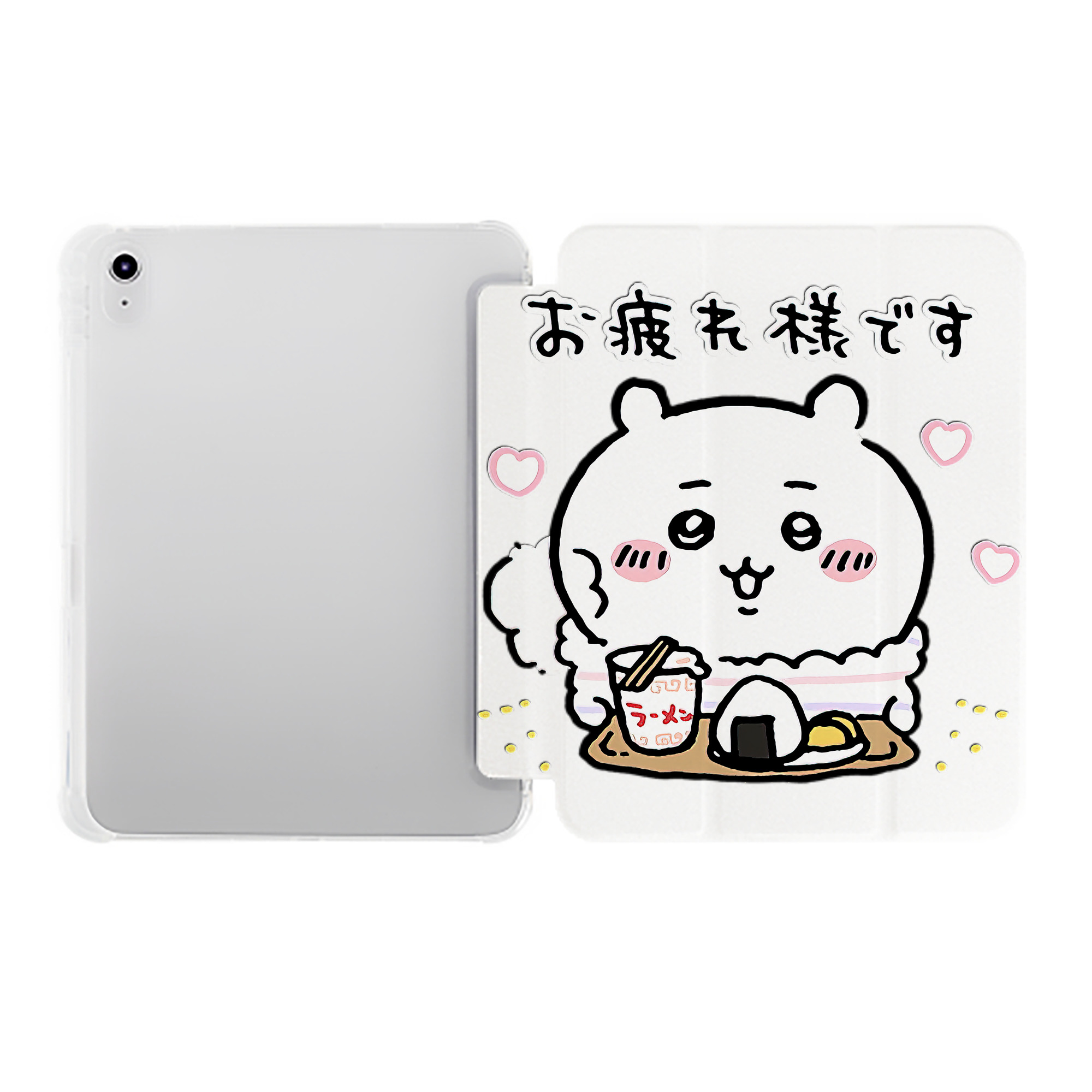（画像用） ちいかわ ちいかわ Chii-kawa chiikawa IPad ケース ペン収納付き 三つ折りスタンド PUレザー×シリコン 対応機種9.5/10.5/10.9インチ